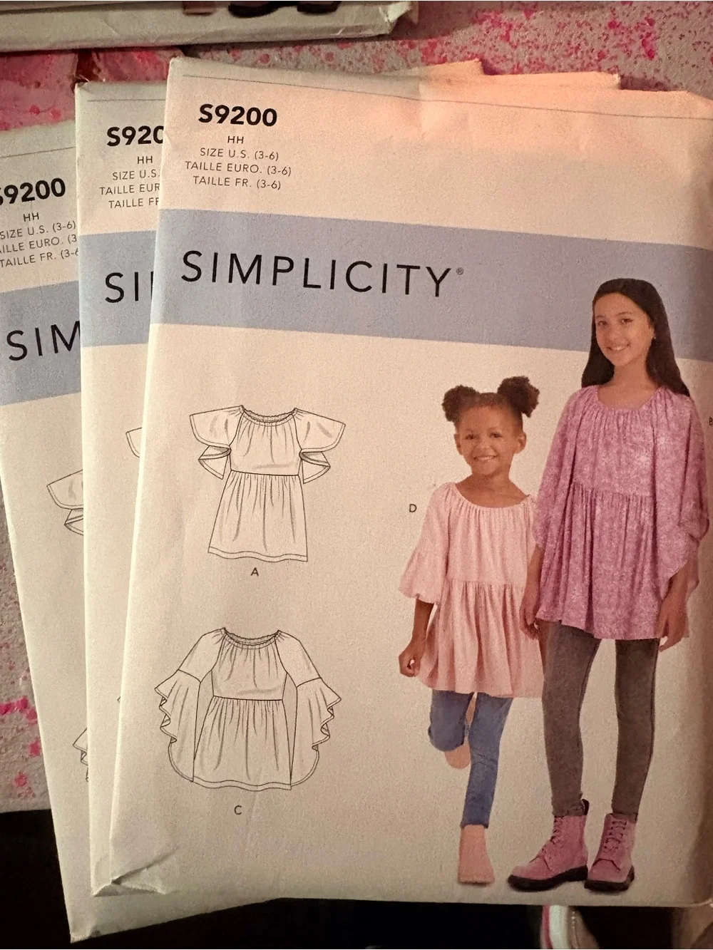 BN UNCUT SIMPLICITY 9200 HH GIRLS SEWING PATTERNS TOPS